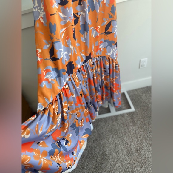 Anthropologie Sachin And Babi Floral Orange Maxi Dress - Picture 4 of 6